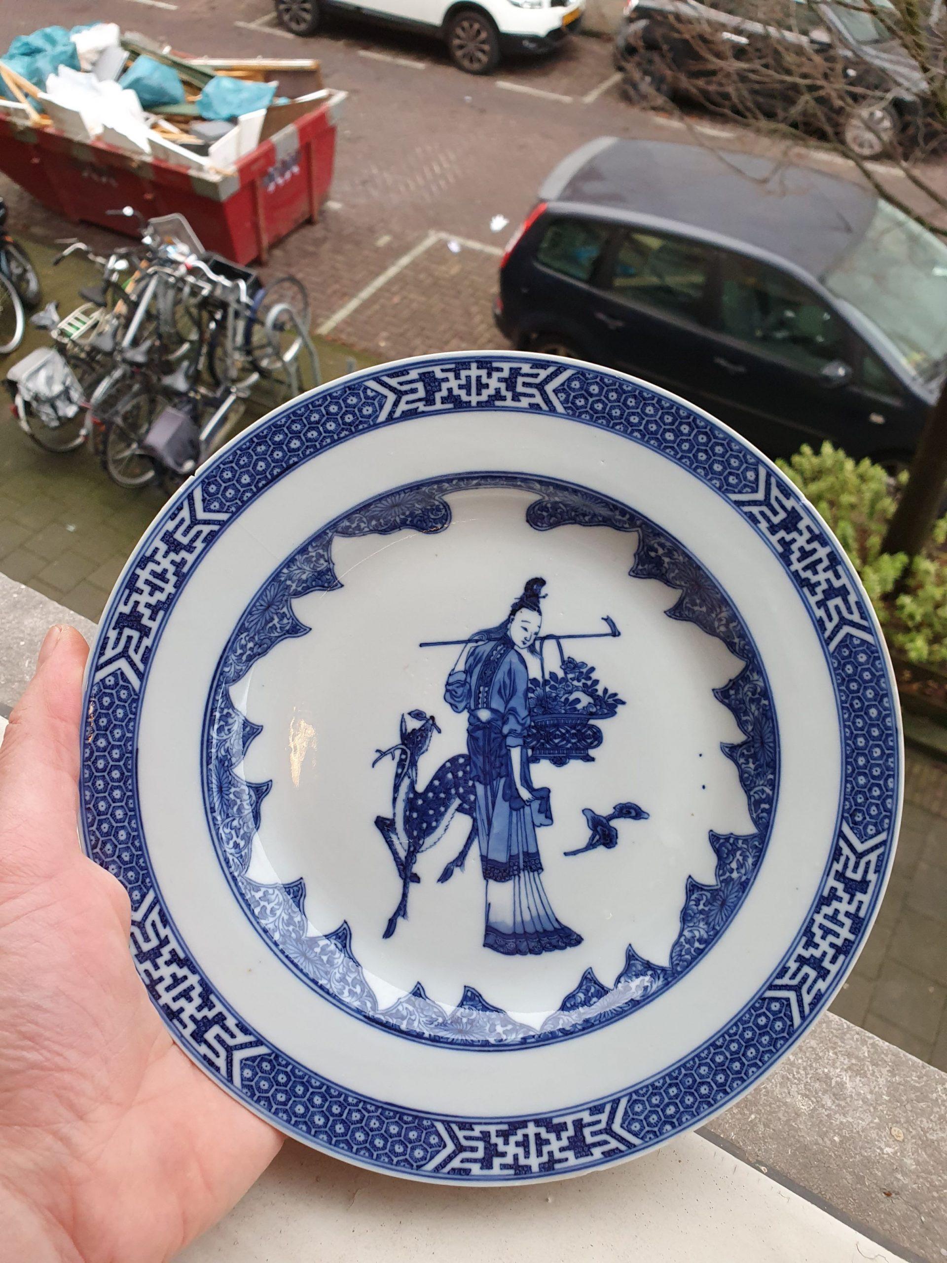Antique Chinese Porcelain Plate Qianlong Imperial Quality Ma Gu Xian Shou 8