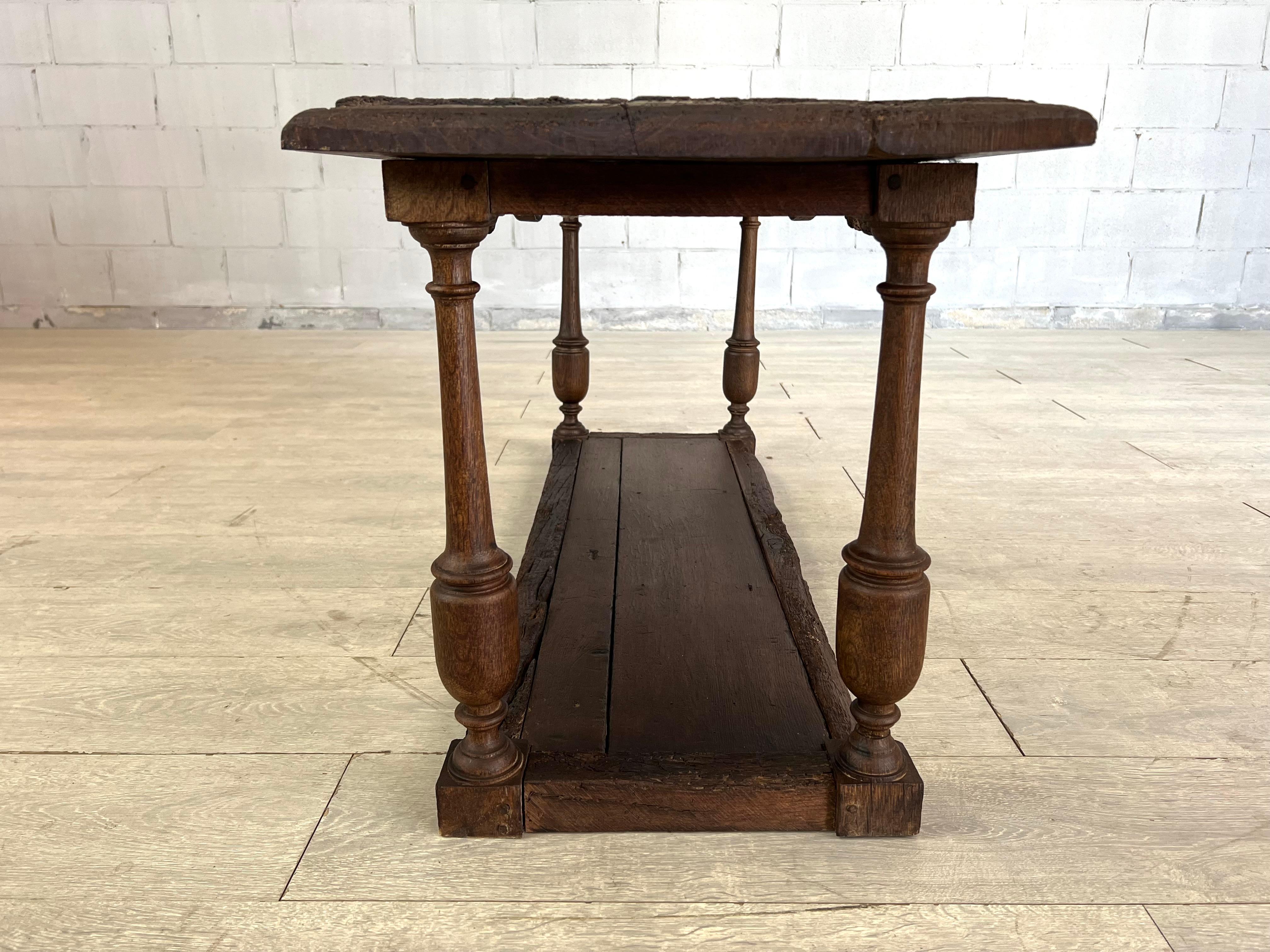 Antique 18c French Farmhouse Two-Tier Console Table 7