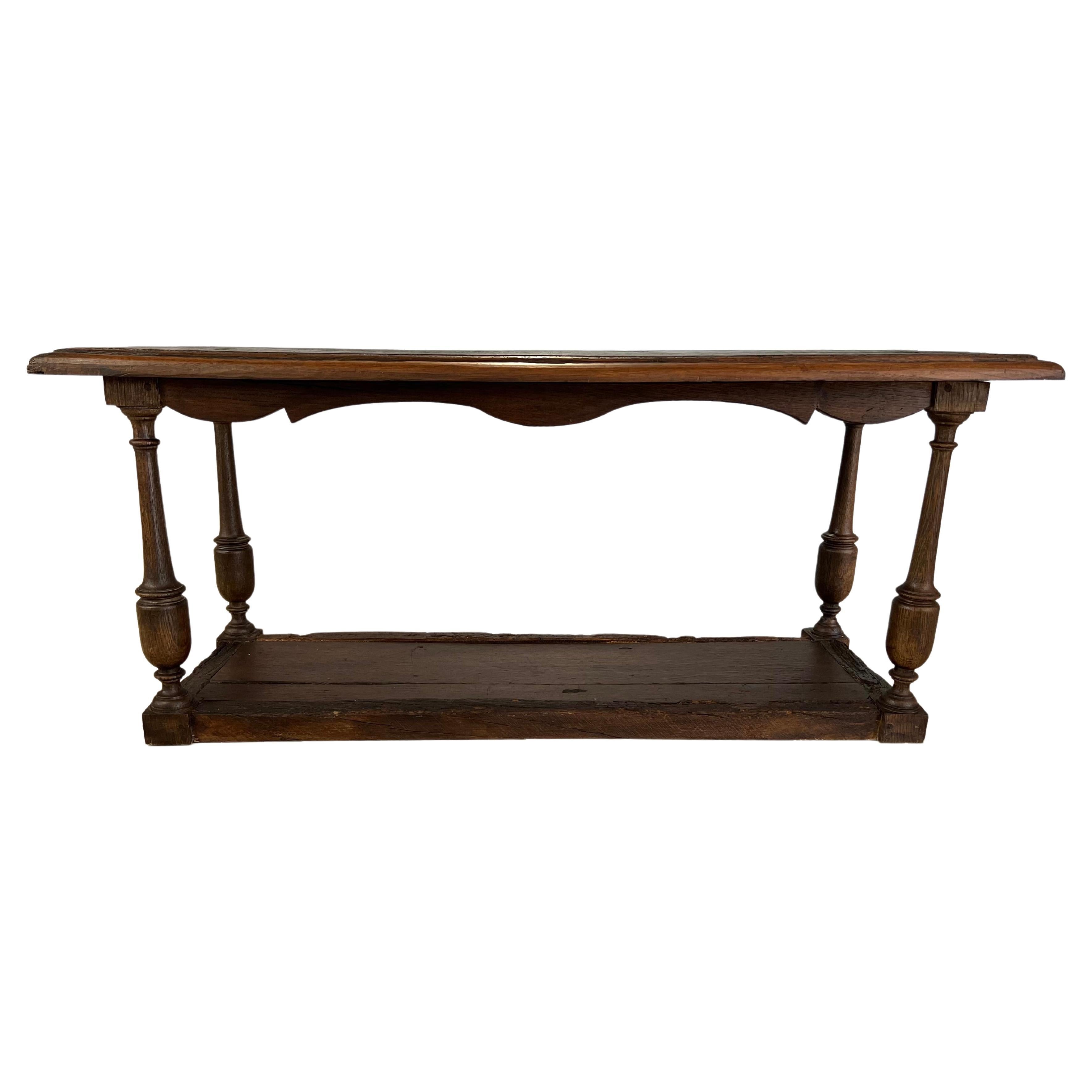 Antique 18c French Farmhouse Two-Tier Console Table