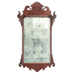 Antique 18c John Elliot Attributed Chippendale Mahogany Mirror or Looking Glass