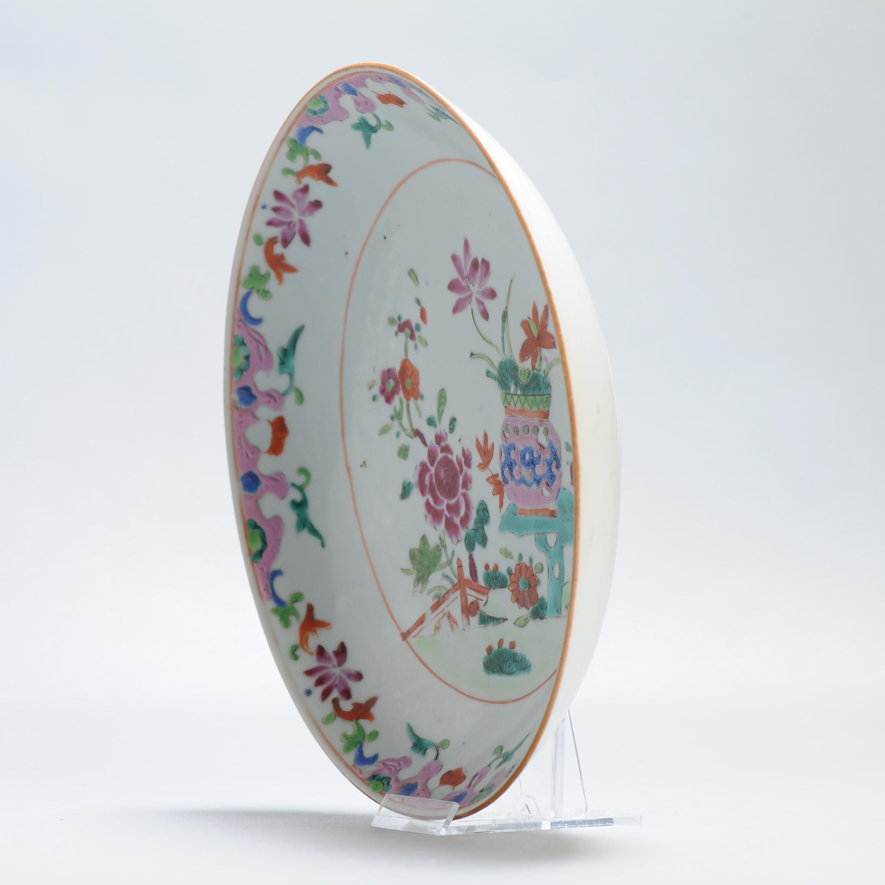 Ancienne assiette rose de la période Qianlong 18C en porcelaine chinoise, Asie de l'Est en vente 5