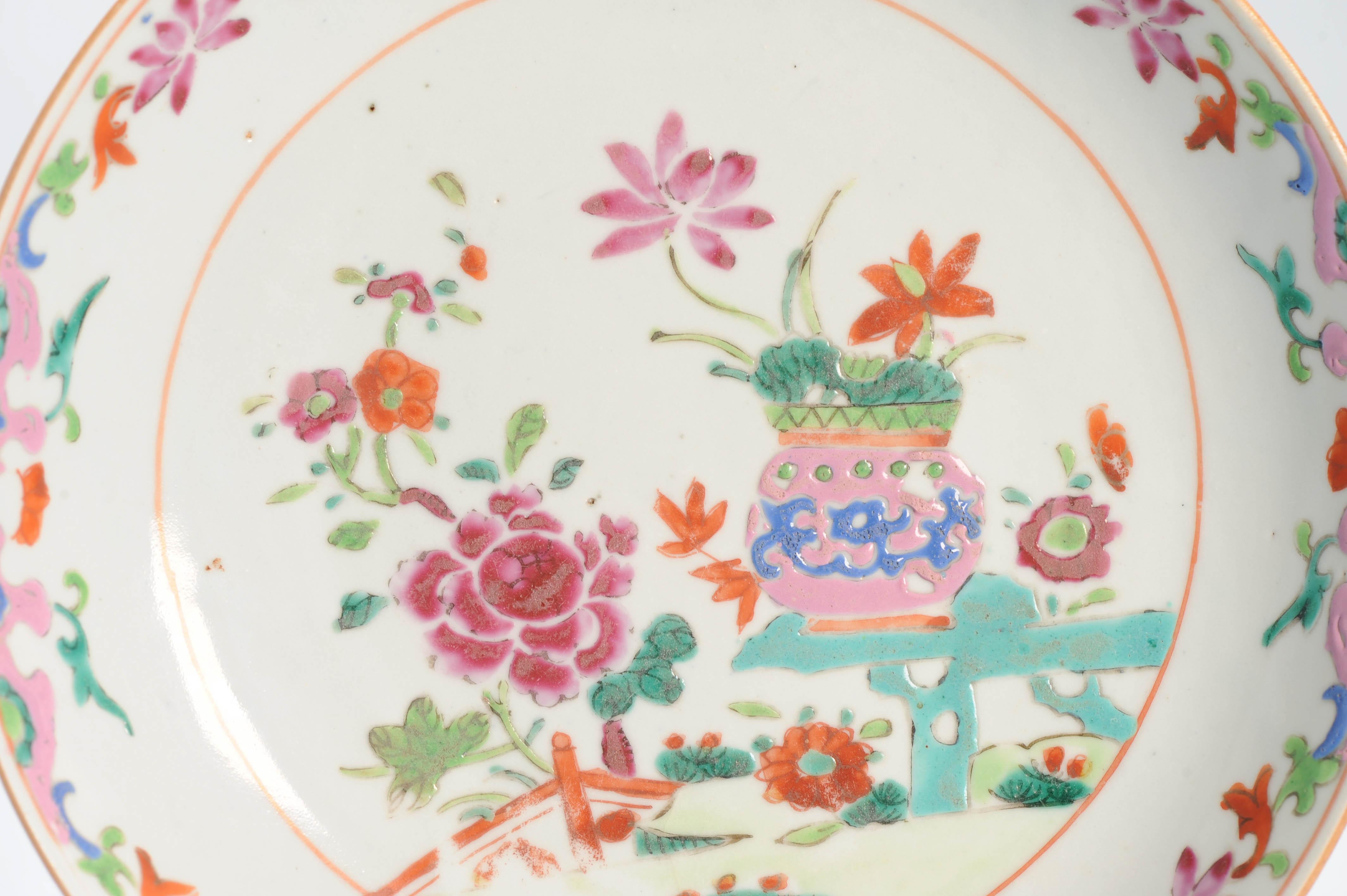 Ancienne assiette rose de la période Qianlong 18C en porcelaine chinoise, Asie de l'Est en vente 9