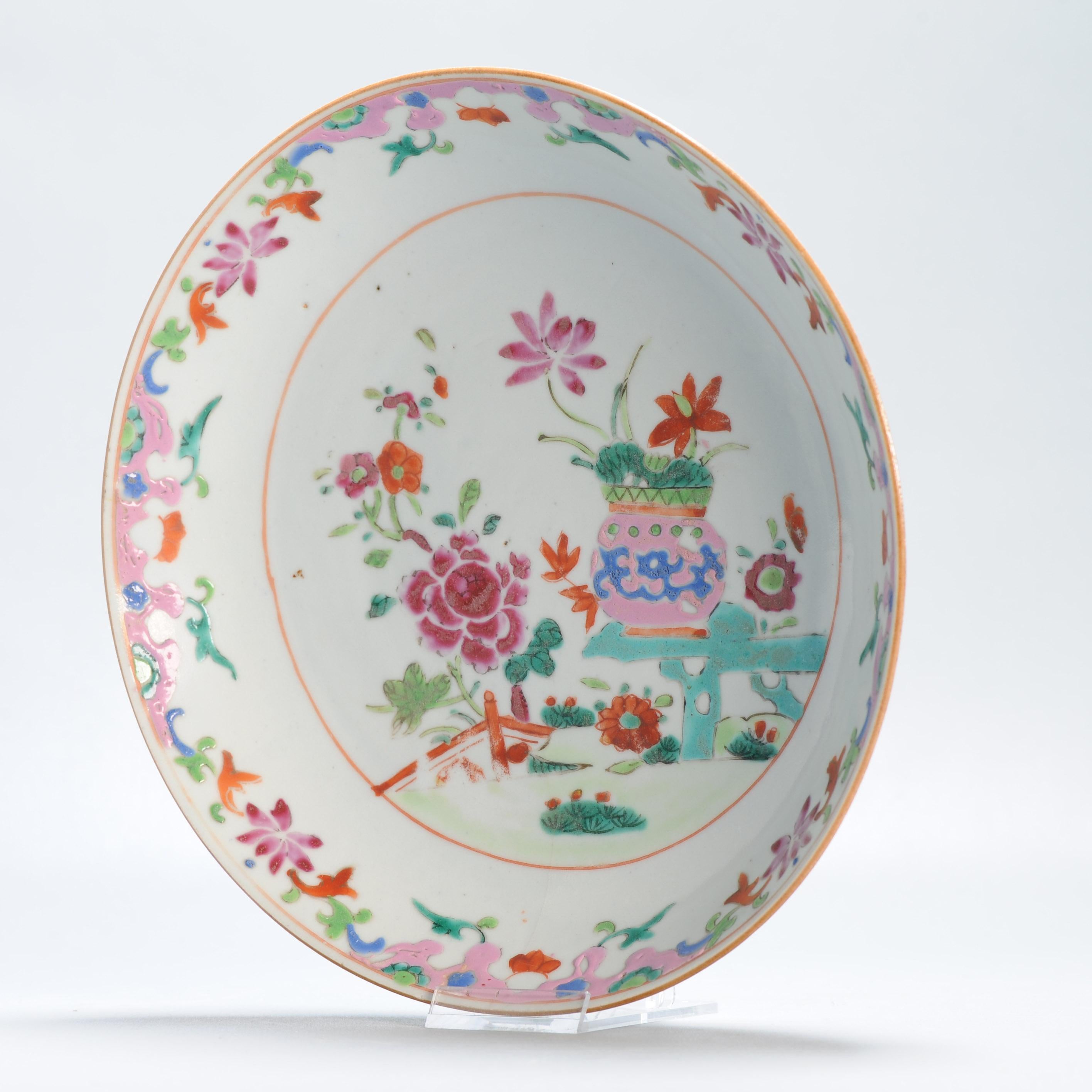 Ancienne assiette rose de la période Qianlong 18C en porcelaine chinoise, Asie de l'Est en vente 10