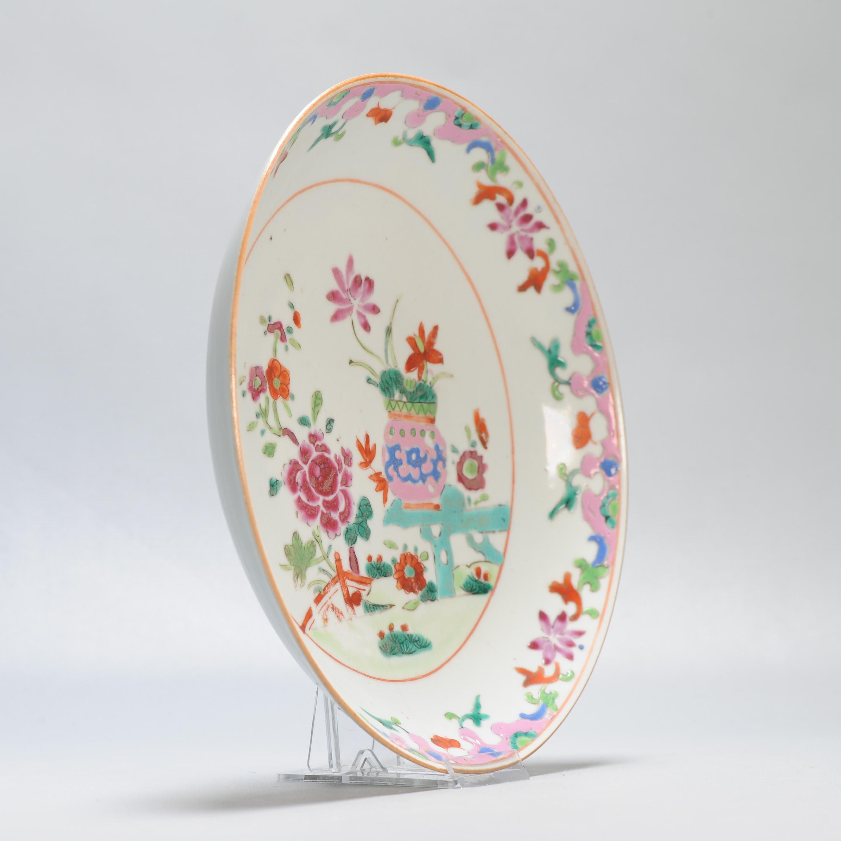 Ancienne assiette rose de la période Qianlong 18C en porcelaine chinoise, Asie de l'Est en vente 11