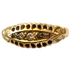 Anillo antiguo de diamantes de 0,15 quilates en oro de 18 ct
