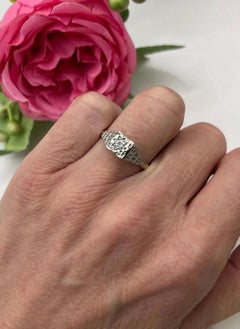 Antique 18ct Gold, 1920s Art Deco Square Set Diamond Engagement Ring