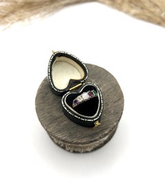Antique 18ct Gold Acrostic ADORE Ring: Amethyst, Diamond, Opal, Ruby, Emerald