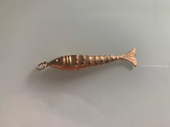 Antique 18ct Gold Articulated Fish Pendant