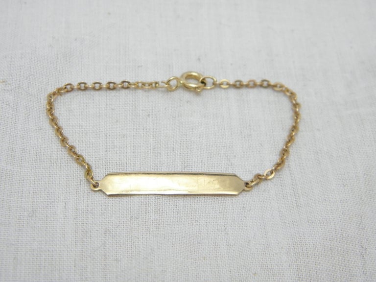 Antique 18ct Gold Baby ID Bracelet c1890 750 Purity Rose Victorian For
