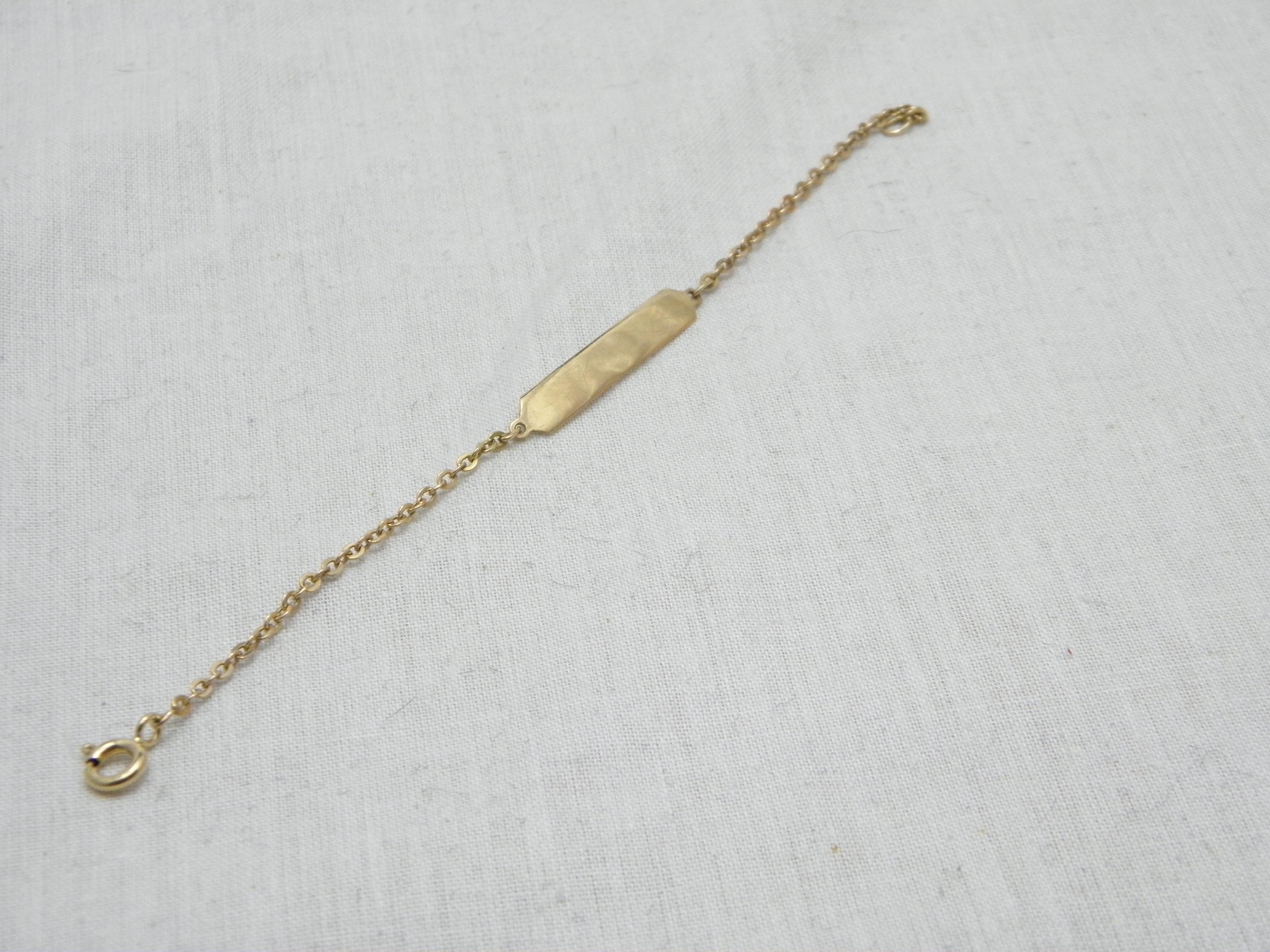 Antique 18ct Gold Baby ID Bracelet c1890 750 Purity Rose Victorian For Sale 1