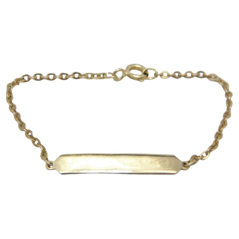 Antique 18ct Gold Baby ID Bracelet c1890 750 Purity Rose Victorian For