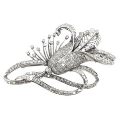 Antique 18ct Gold Brooch, Set With 5.10ct Natural Diamonds