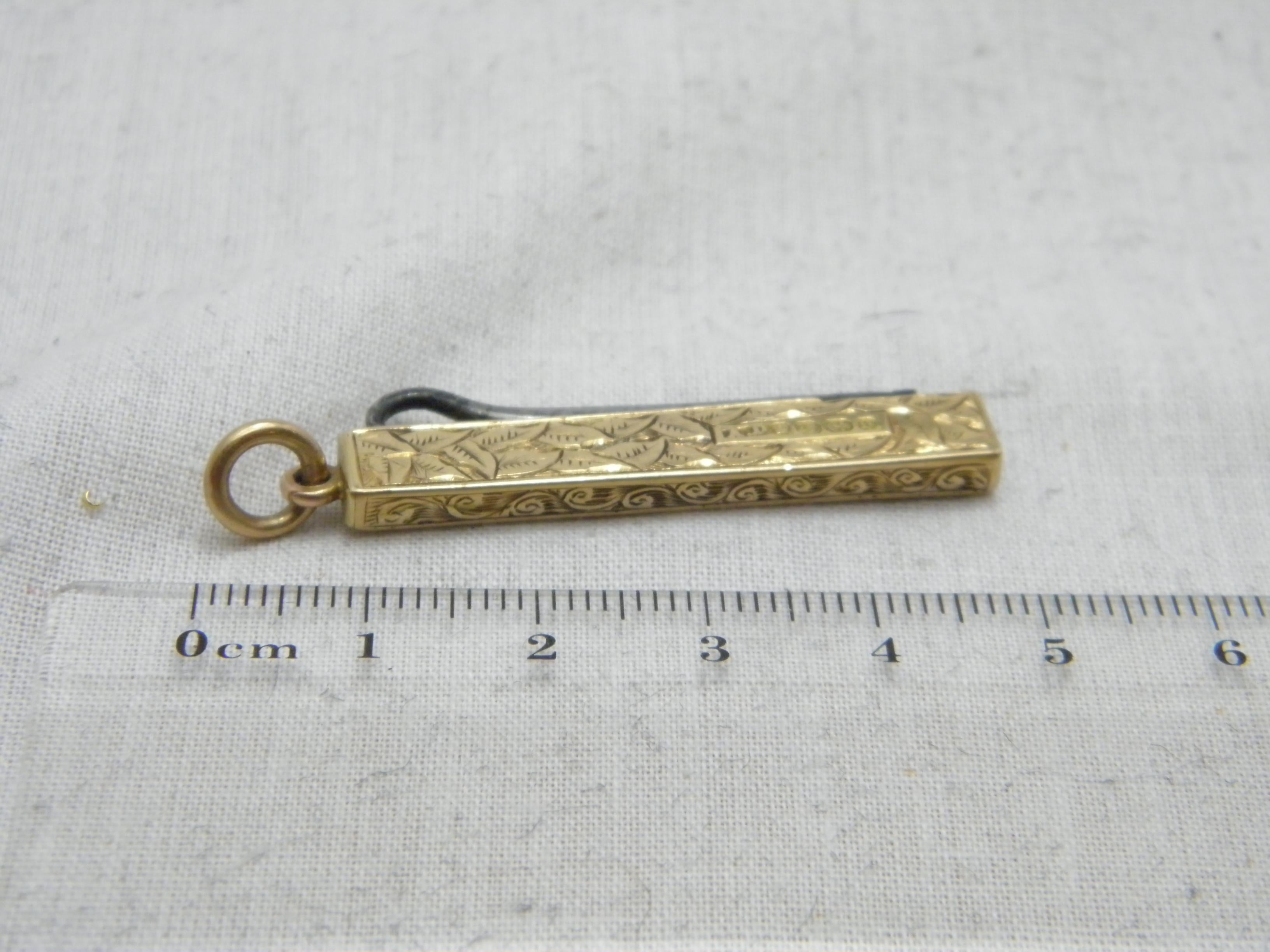 Antique 18ct Gold Button Hook Fob Pendant Charm C1892 750 Purity Heavy 8.1g For Sale 4
