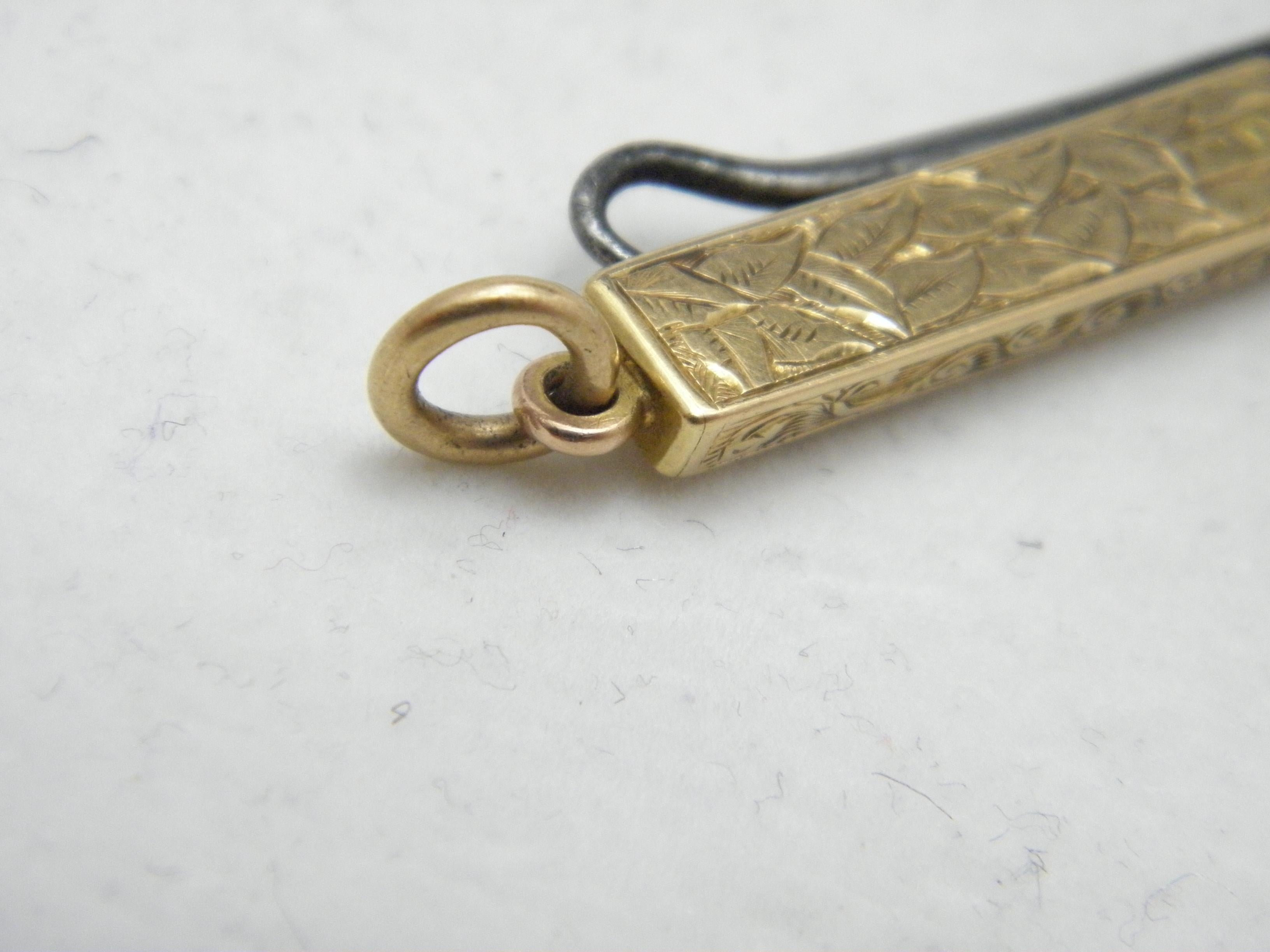 Antique 18ct Gold Button Hook Fob Pendant Charm C1892 750 Purity Heavy 8.1g In Good Condition For Sale In Camelford, GB