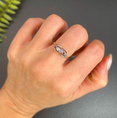 Antique 18ct Gold, Edwardian ADORE Amethyst, Diamond, Opal, Ruby & Emerald Ring