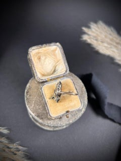 Antique 18ct Gold Edwardian Aquamarine & Diamond Ring