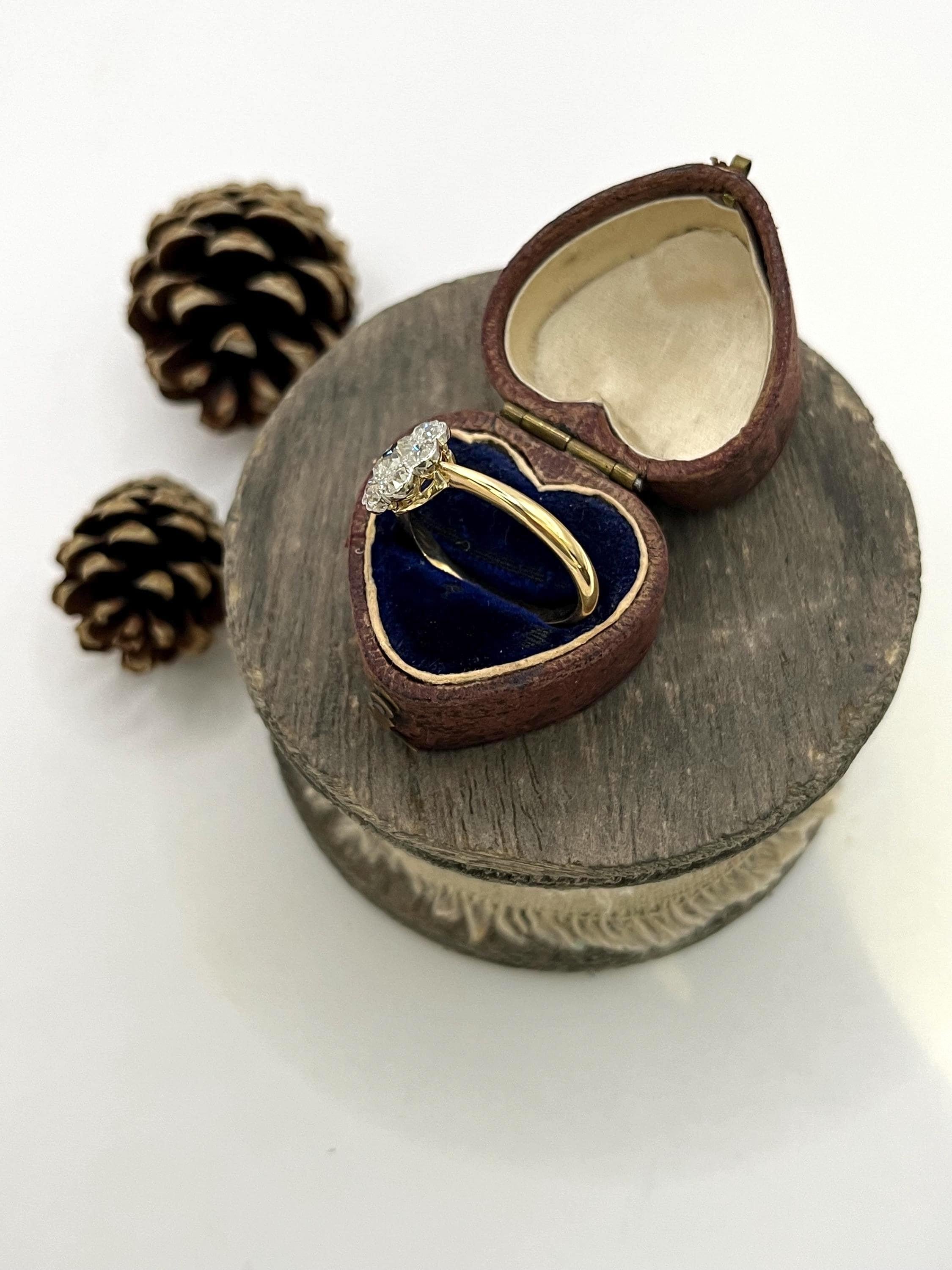 Antico anello a margherita con diamante in oro 18 ct. in vendita 2