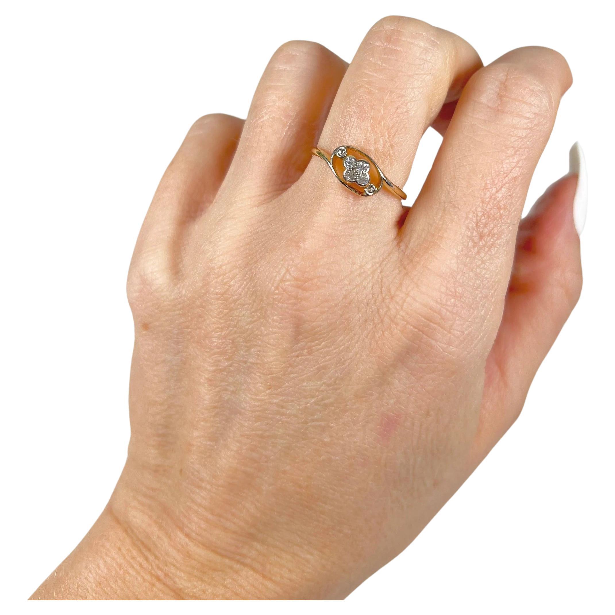 Antiker 18ct Gold Edwardian Diamant Gänseblümchen Ring