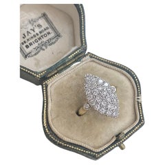 Antique 18ct Gold Edwardian Diamond Marquise Navette Ring Antique 18ct Gold Edwardian Diamond Marquise Navette Ring
