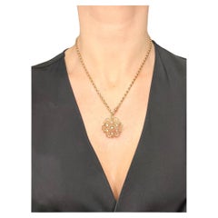 Broche/pendentif en or 18ct Edwardien ancien avec flocon de neige et diamants