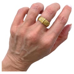 Antique 18ct Gold Edwardian Engraved Belt Buckle Ring Hallmarked Birmingham 1910