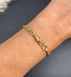 Antique 18ct Gold, Edwardian era French Snake Link Bracelet with Swivel Clasp