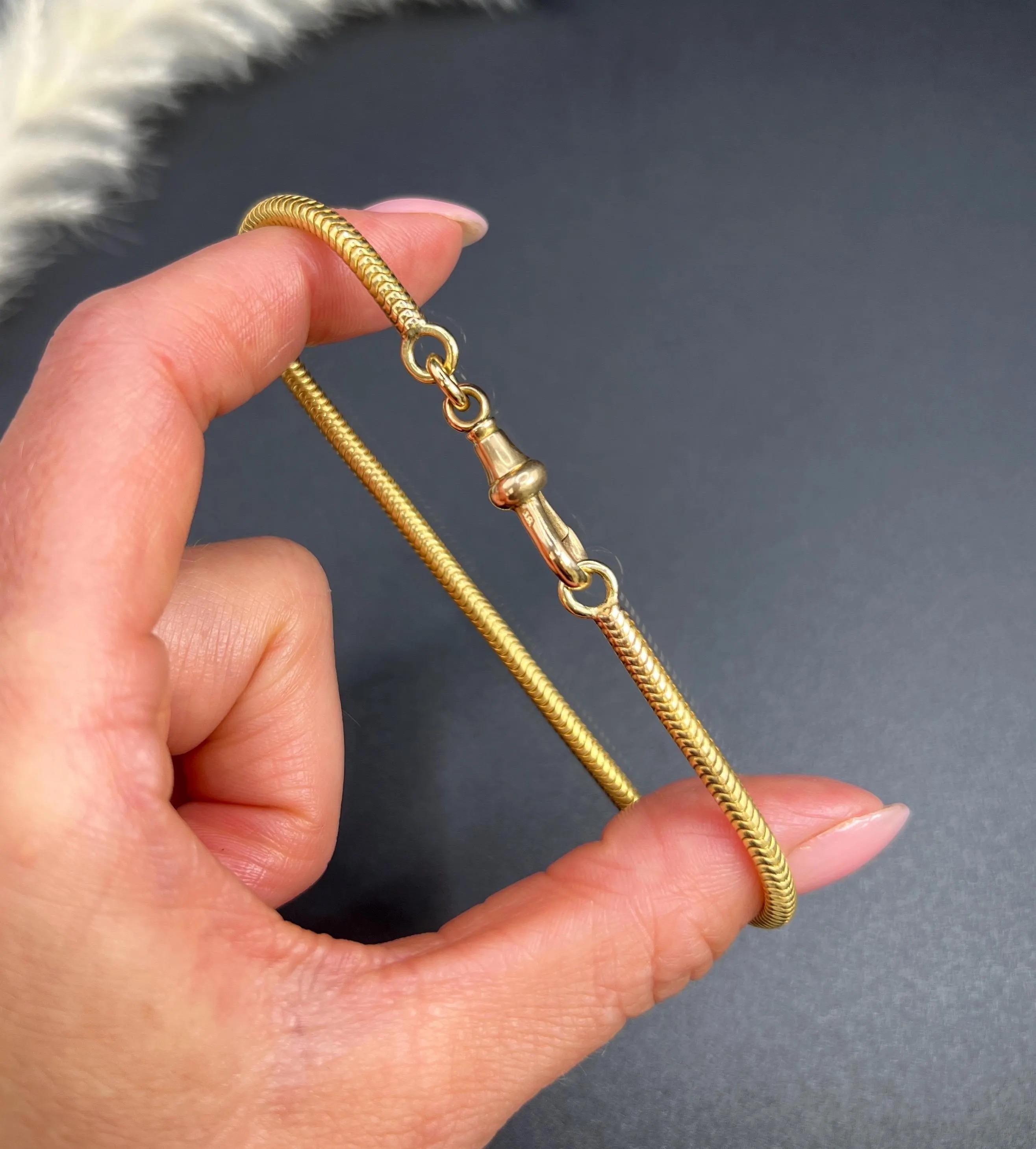 Pulsera antigua de eslabones de serpiente francesa, de oro de 18 ct, época eduardiana, con cierre giratorio en Bueno estado para la venta en Brighton, GB