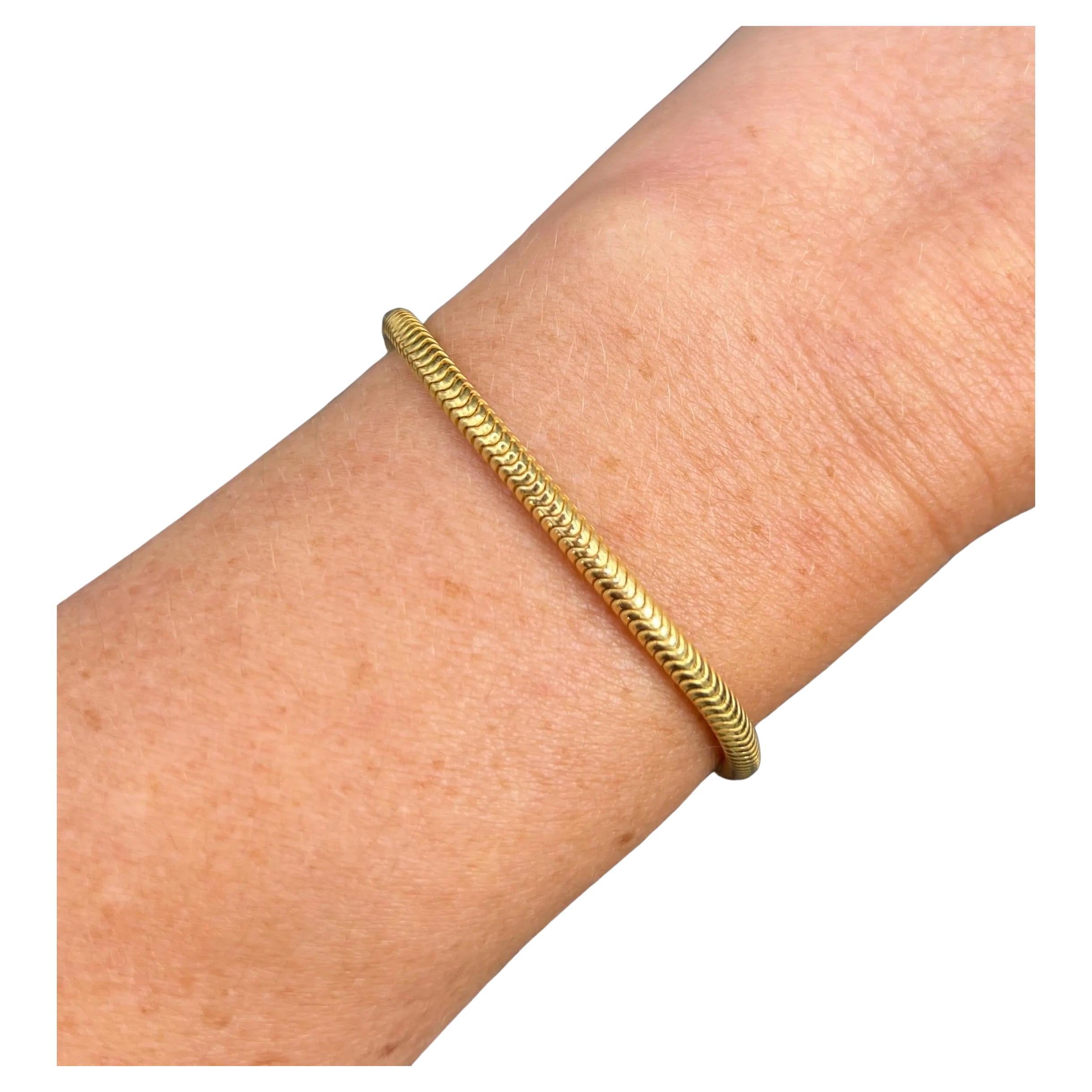 Antique 18ct Gold, Edwardian era French Snake Link Bracelet with Swivel Clasp