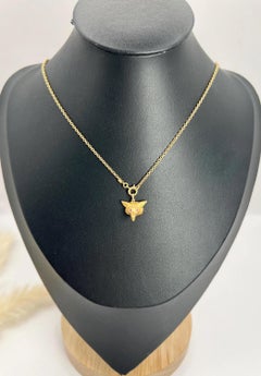 Antique 18ct Gold, Edwardian Fox Head, Pendant Charm with Cabochon Ruby Eyes