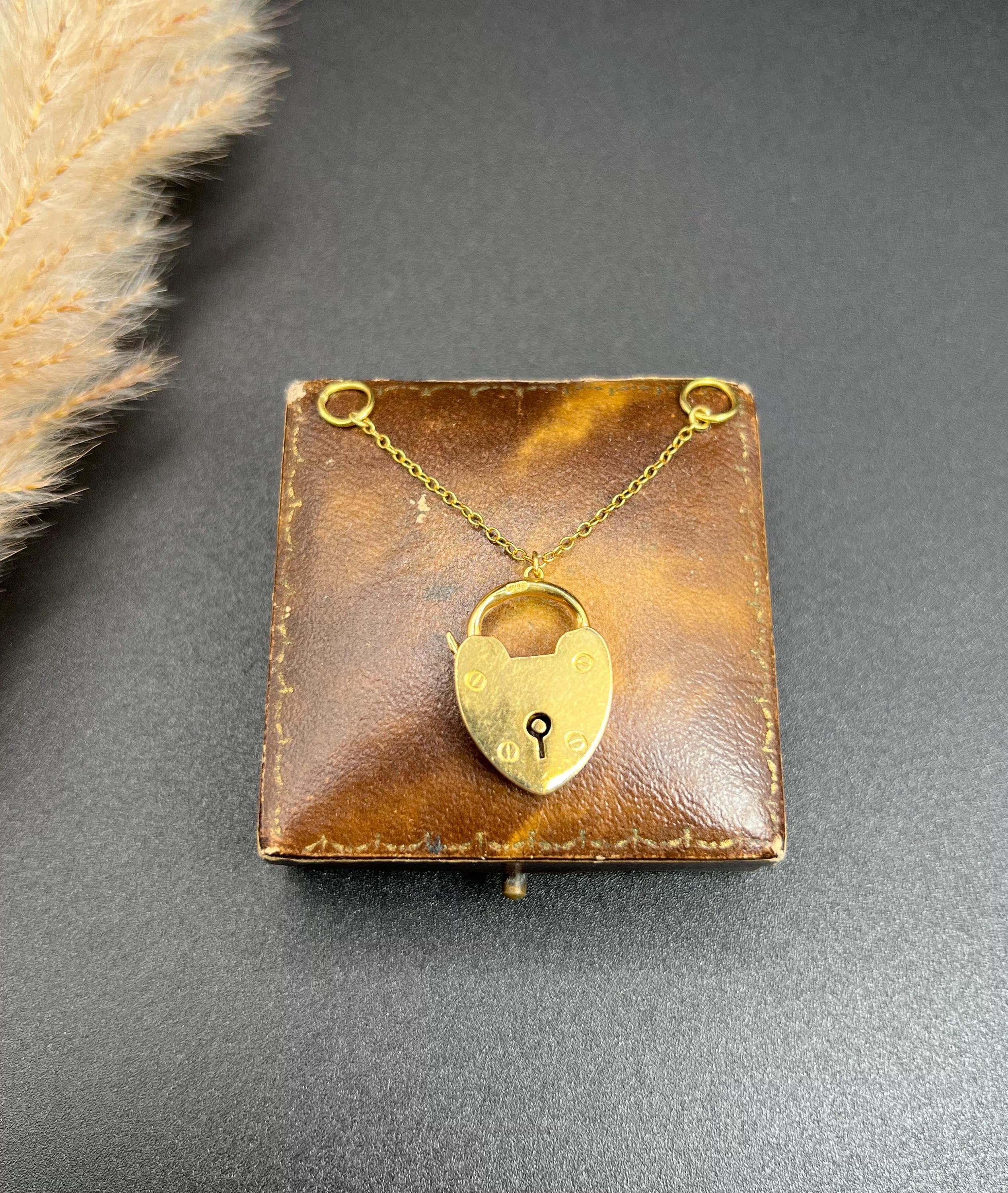 Antique 18ct Gold Edwardian Heart Padlock Pendant Bracelet Clasp Hallmarked 1908 For Sale 2