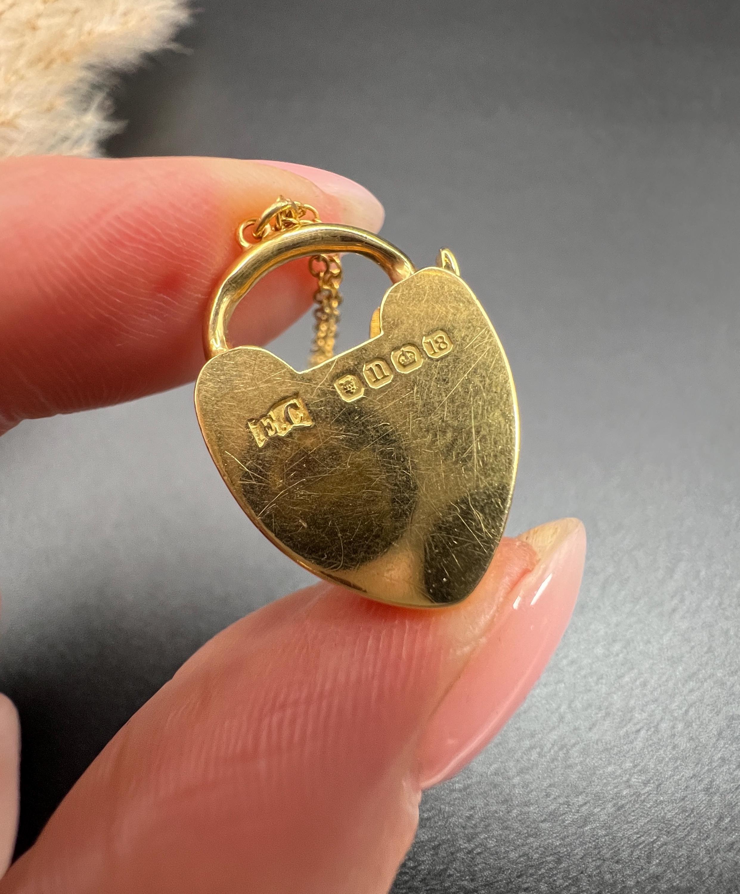 Antique 18ct Gold Edwardian Heart Padlock Pendant Bracelet Clasp Hallmarked 1908 For Sale 4