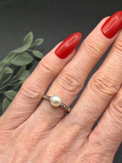 Antique 18ct Gold, Edwardian Pearl & Rose Diamond Ring, Circa 1910