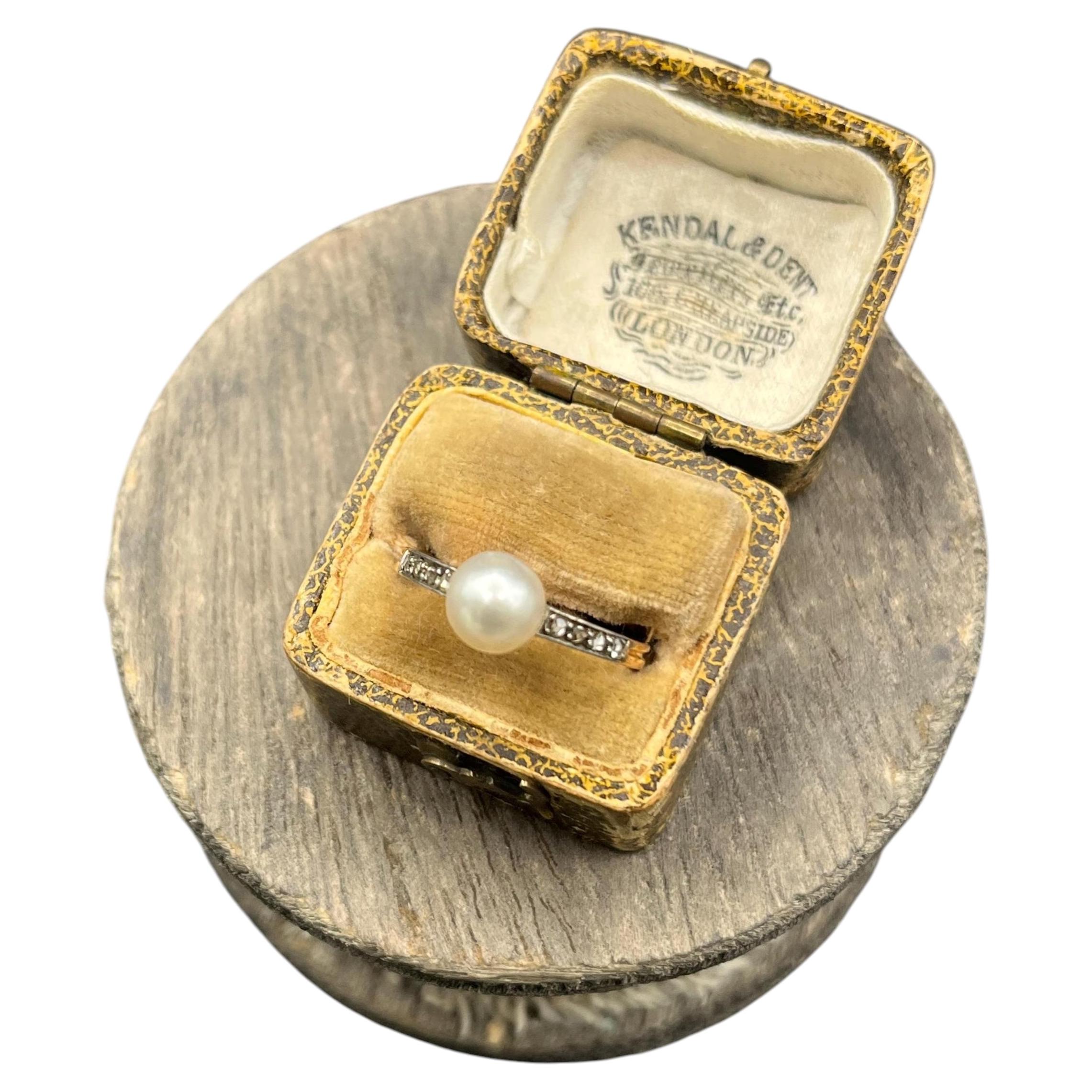 Antique 18ct Gold, Edwardian Pearl & Rose Diamond Ring, Circa 1910