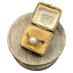 Antique 18ct Gold, Edwardian Pearl & Rose Diamond Ring, Circa 1910