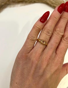 Antique 18ct Gold Edwardian Ruby & Diamond Five Stone Ring