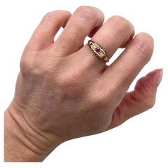 Bague ancienne en or 18 carats, de style édouardien, sertie de cinq rubis et diamants