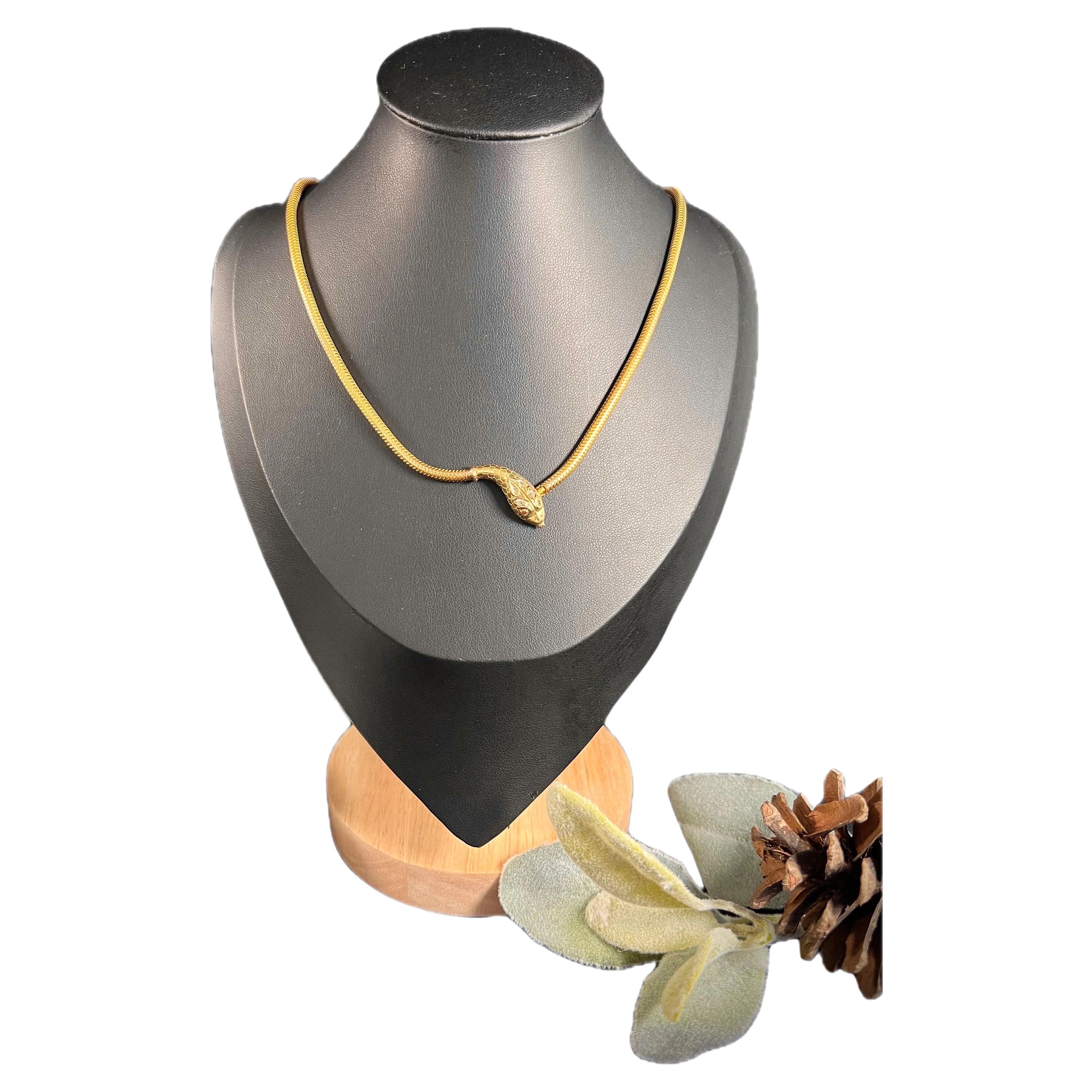 Antique 18ct Gold, Edwardian Ruby & Diamond Snake Necklace