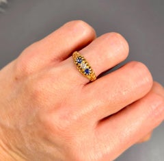 Antique 18ct Gold Edwardian Sapphire & Diamond Ring Hallmarked Birmingham 1906