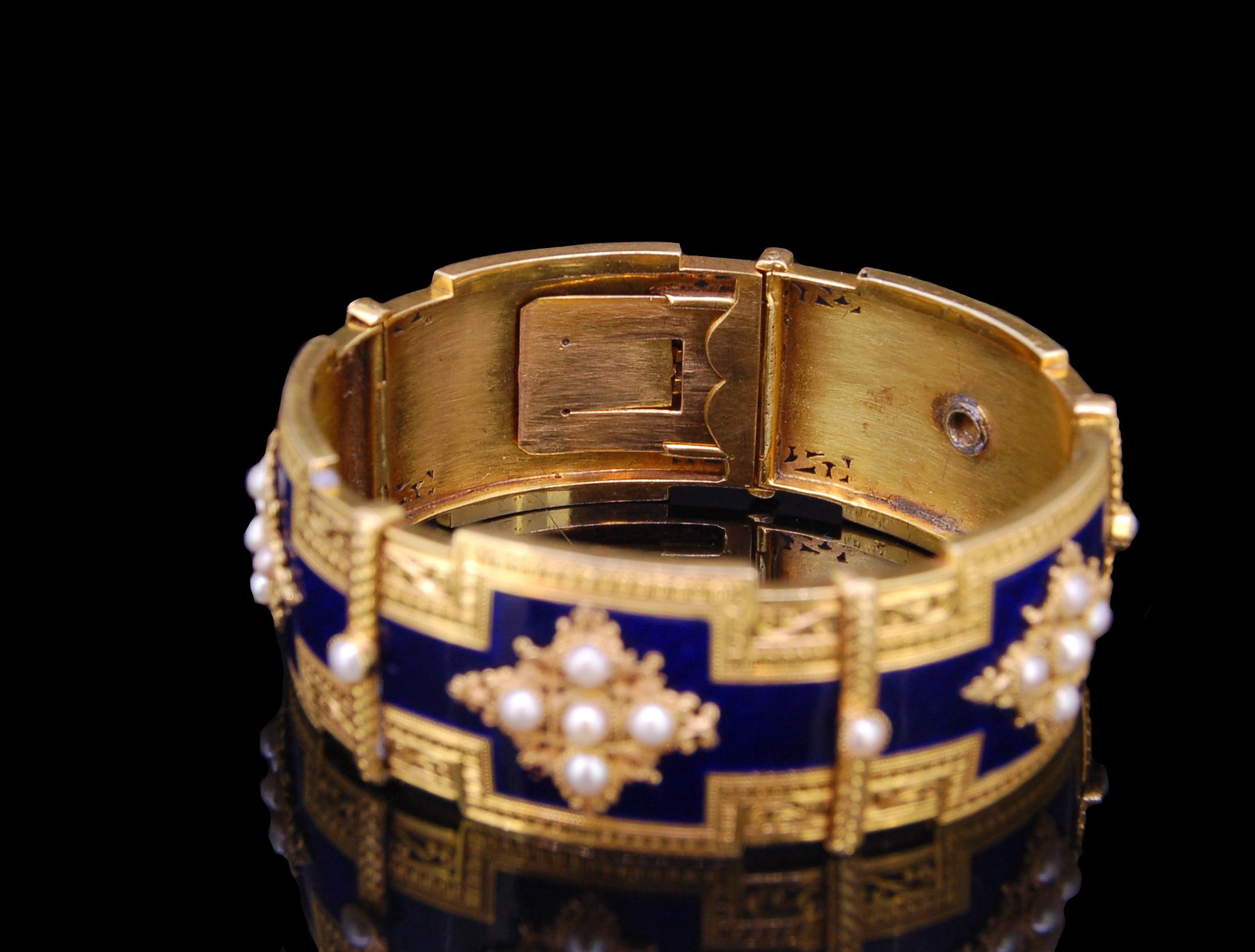 gold enamel bracelet