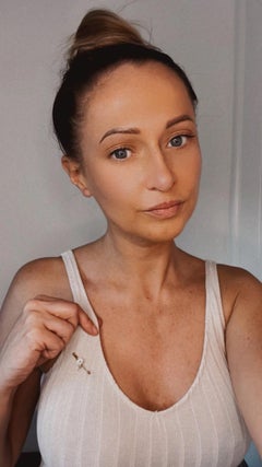 Antique 18ct Gold Enamel Lily Stock Pin Brooch