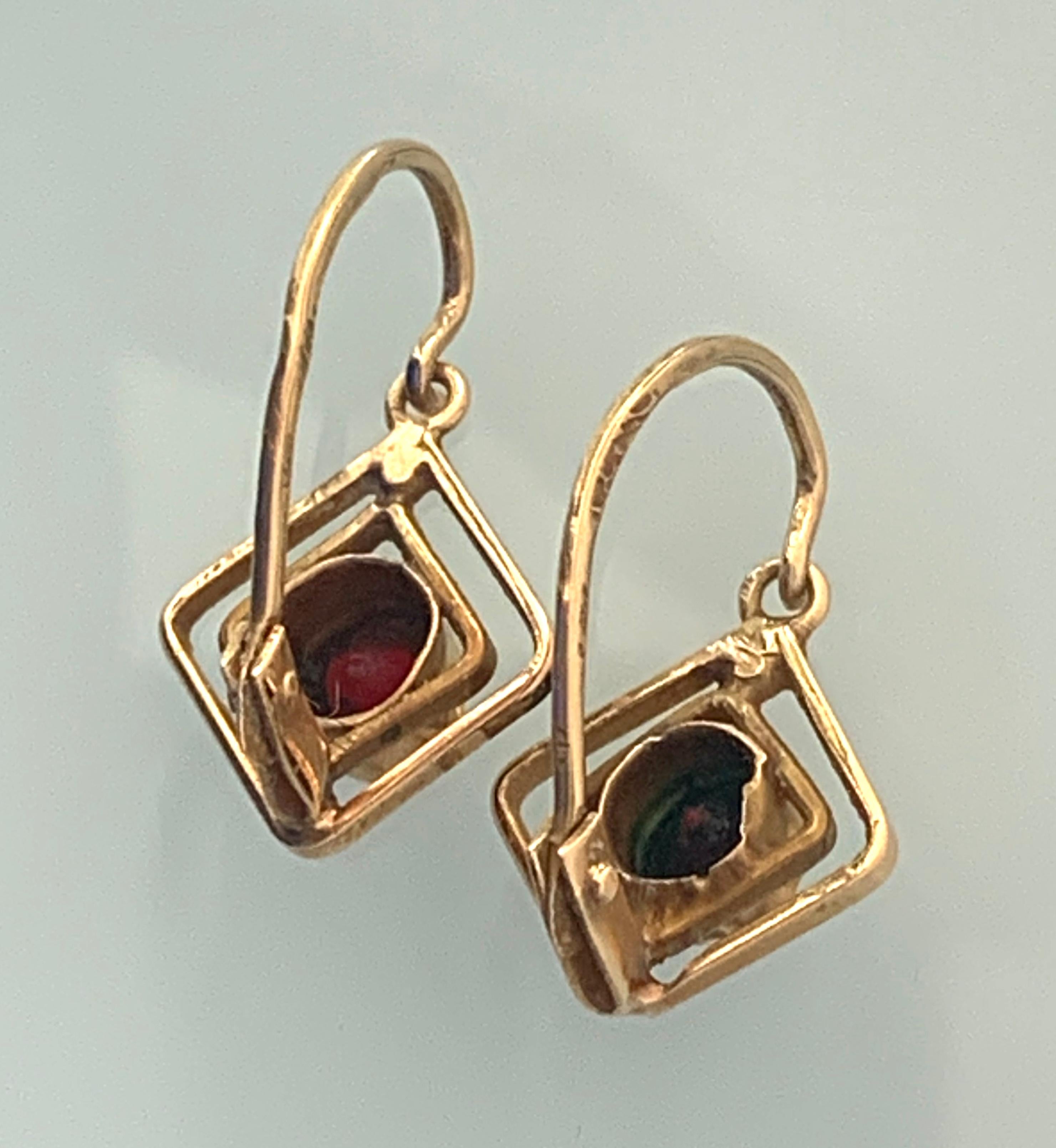 Late Victorian Antique 18ct Gold European Earrings