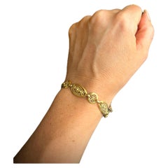 Antique 18ct Gold French Filigree Link Bracelet