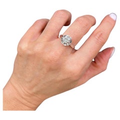 Bague de fiançailles ancienne en or 18 carats, poinçonnée en France, sertie d'un diamant unique de 0,80 carat