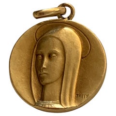 Antique Vierge Française en or 18ct datée 1838-11910 signée TRECY