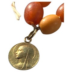 Ciondolo della Vergine Maria in oro francese firmato Antique French 18ct Gold
