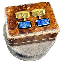 Antique 18ct Gold & Lapis Lazuli Art Deco Cufflinks