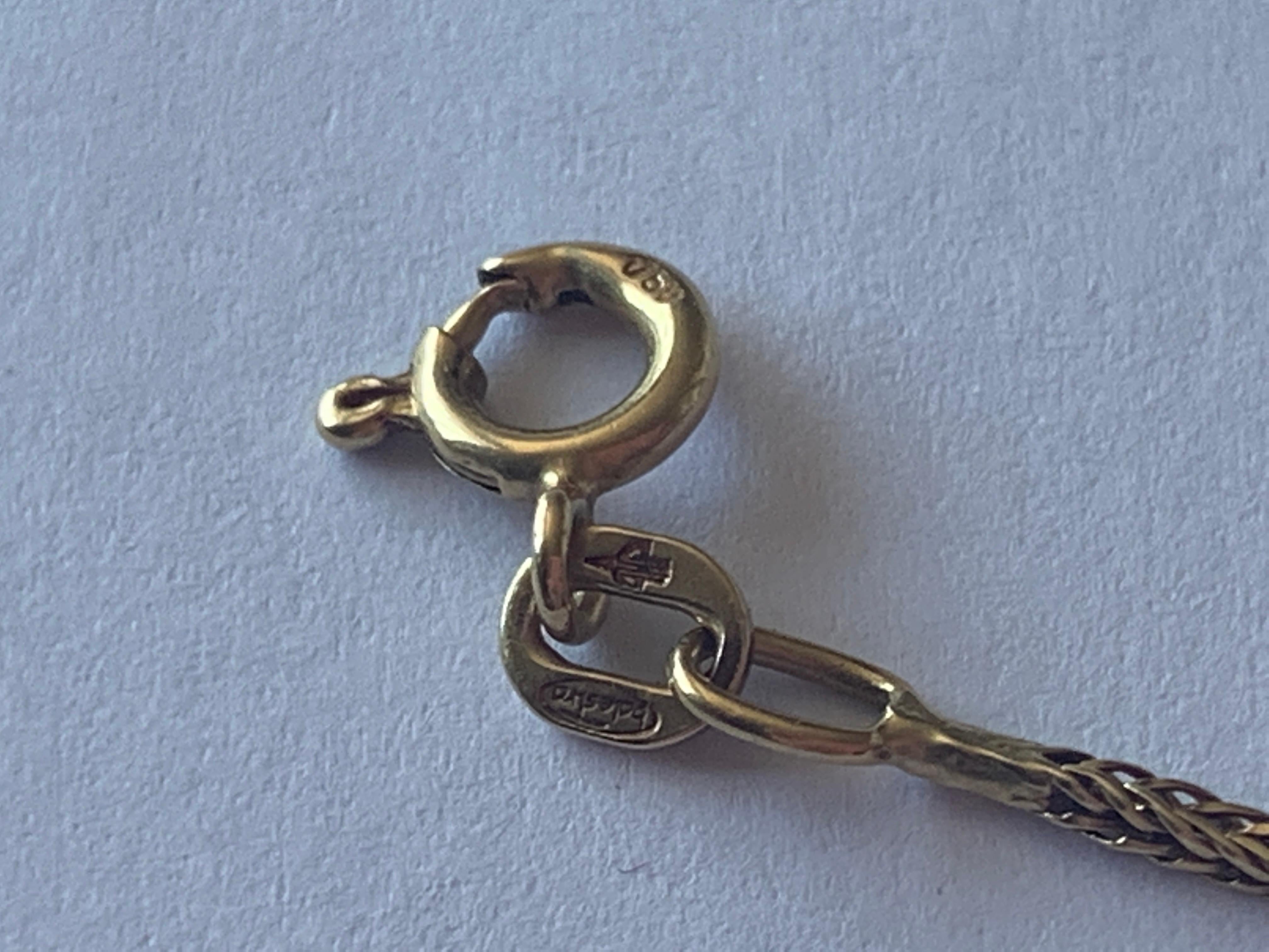 Antike 18ct Gold lange Fischgrätenkette 4