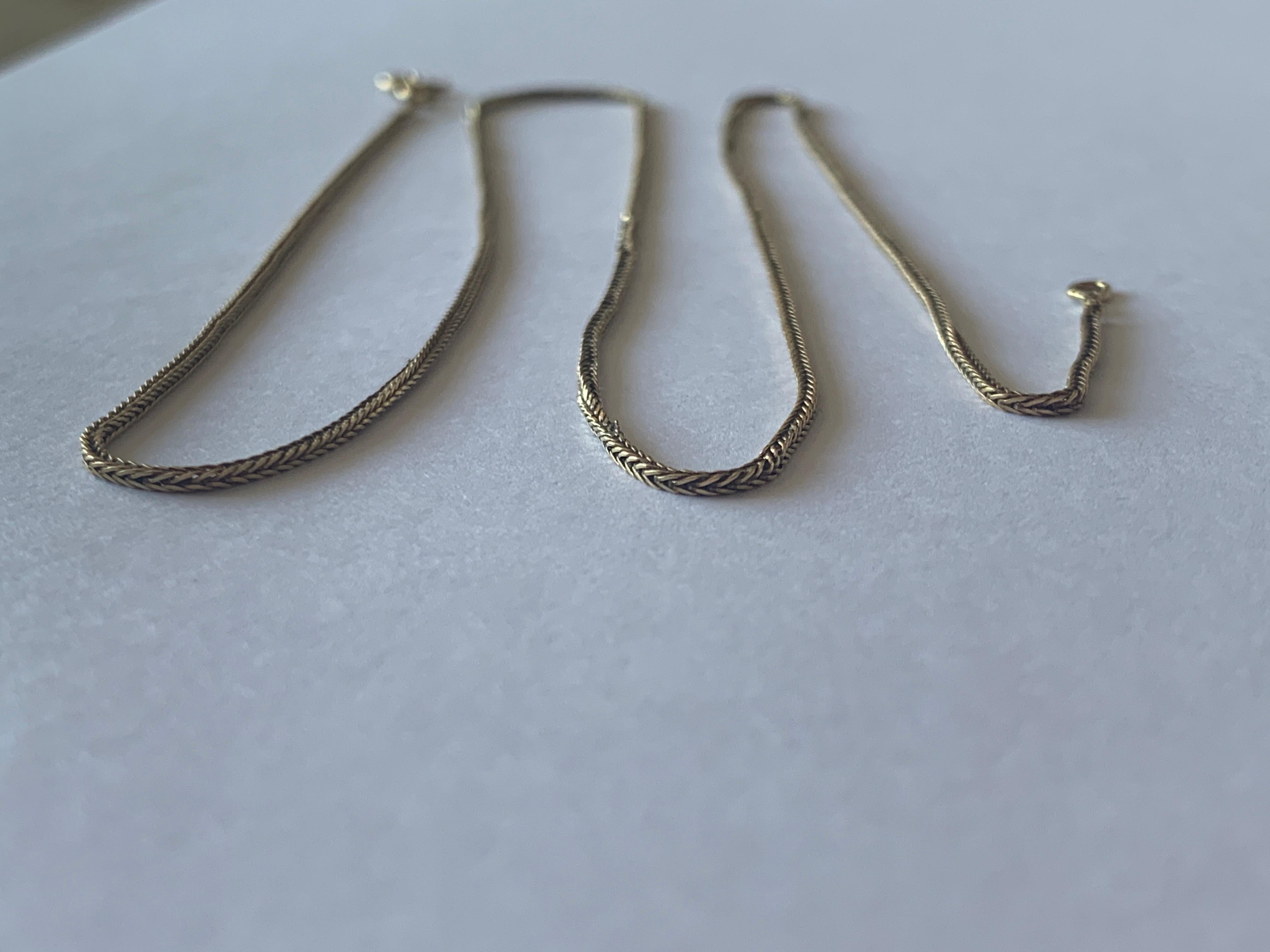 Antike 18ct Gold lange Fischgrätenkette (Edwardian)