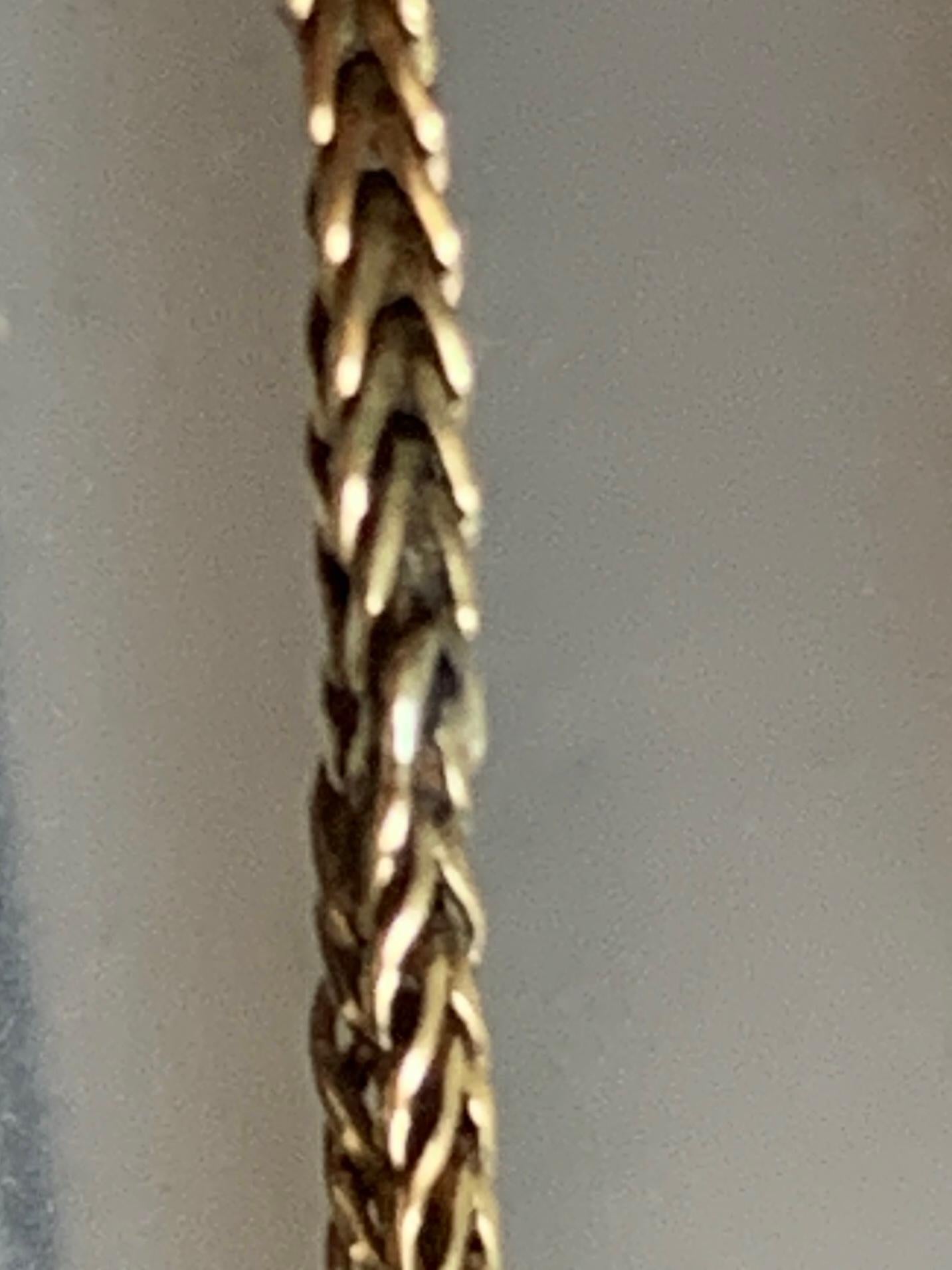 Women's or Men's Antique 18ct Gold Long Herringbone Chain For Sale