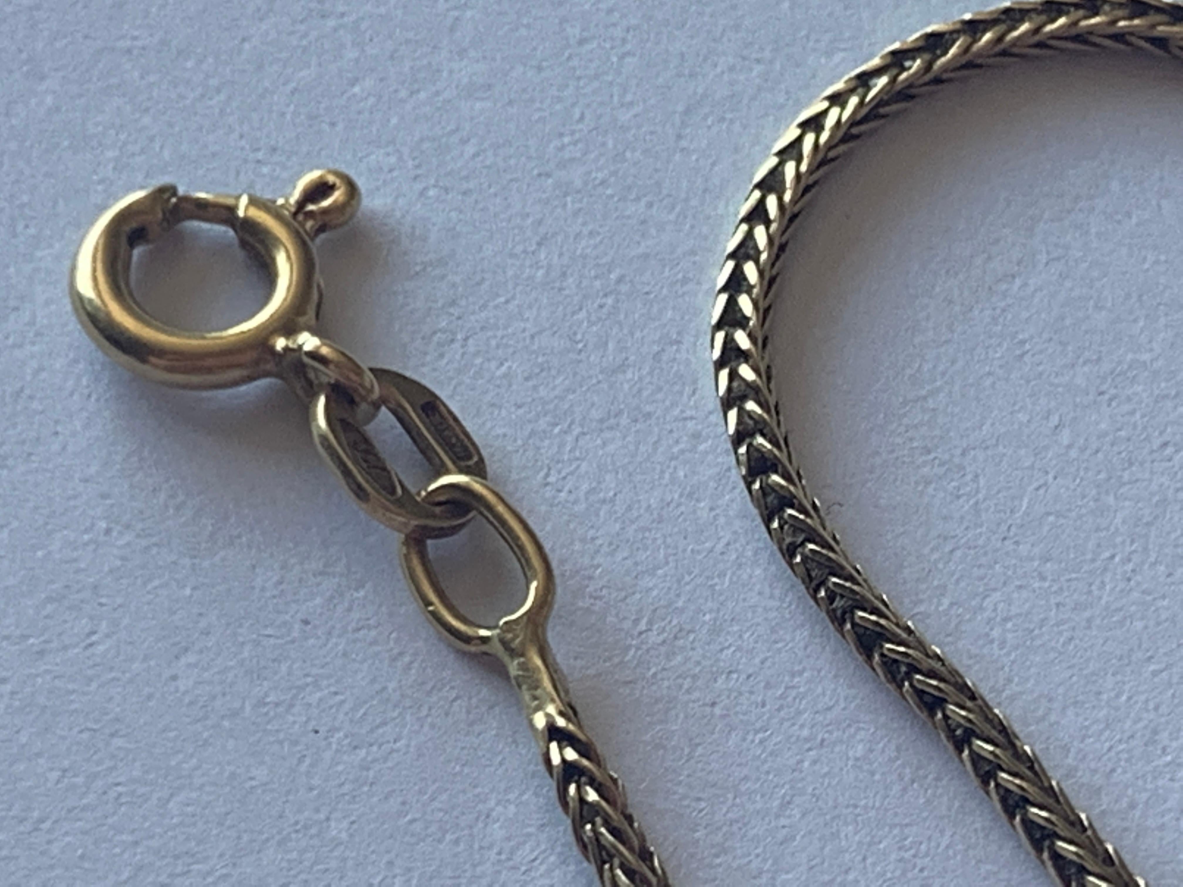 Antike 18ct Gold lange Fischgrätenkette 1